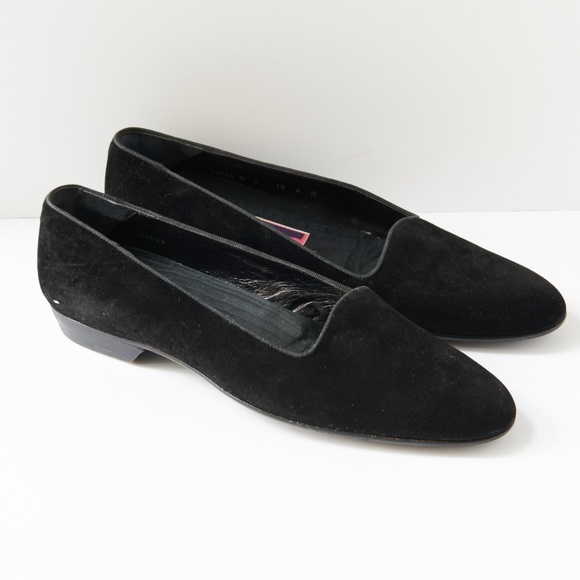 80s - SUSAN BENNIS - WARREN EDWARDS - Loafer - Men's - 10 - BLK - Velvet